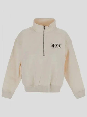 Logo half zip up sweatshirt cream QZAW237CR 1181674 - SPORTY & RICH - BALAAN 1