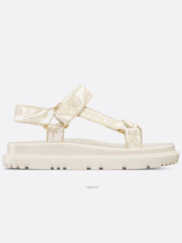 D Wave Gradient Butterfly Metallic Thread Sandals White - DIOR - BALAAN 3