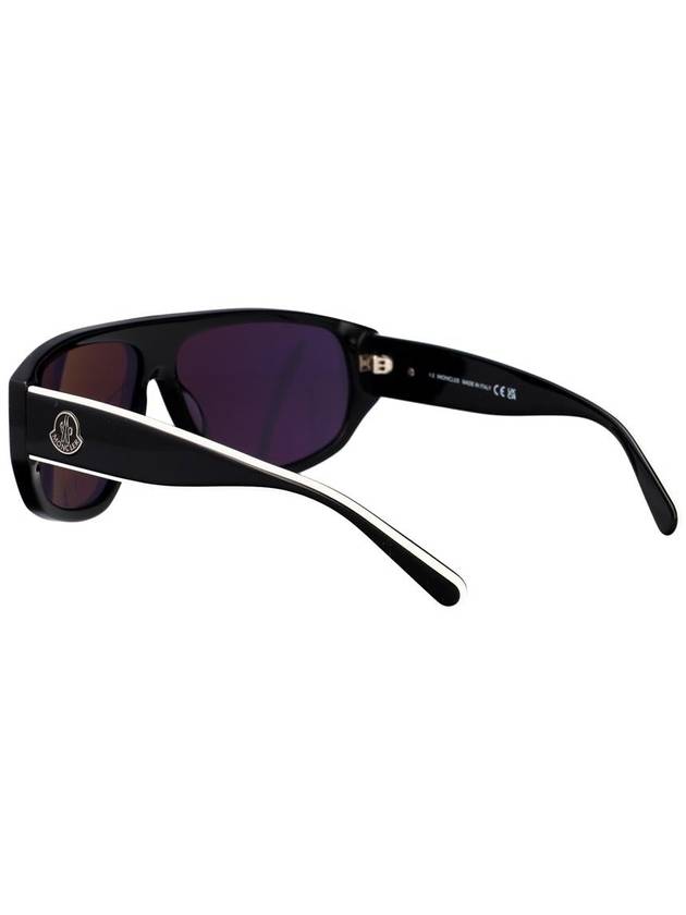 Eyewear Tron Engraved Logo Pilot Frame Sunglasses Black - MONCLER - BALAAN 5