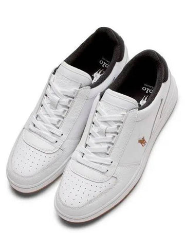 30 points paid Polo coat leather low top sneakers White Black - POLO RALPH LAUREN - BALAAN 1