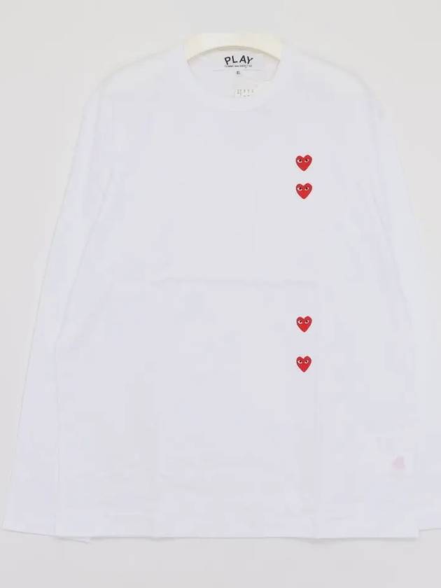 P1T3393 WHITE for red heart long sleeve t shirt - COMME DES GARCONS - BALAAN 2