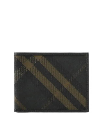 Check Slim Bifold Half Wallet Shadow - BURBERRY - BALAAN 2