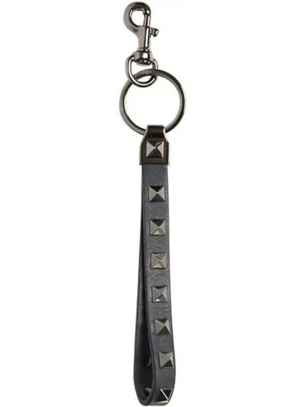 Garavani ROCKSTUD Rockstud detail key holder black - VALENTINO - BALAAN 1