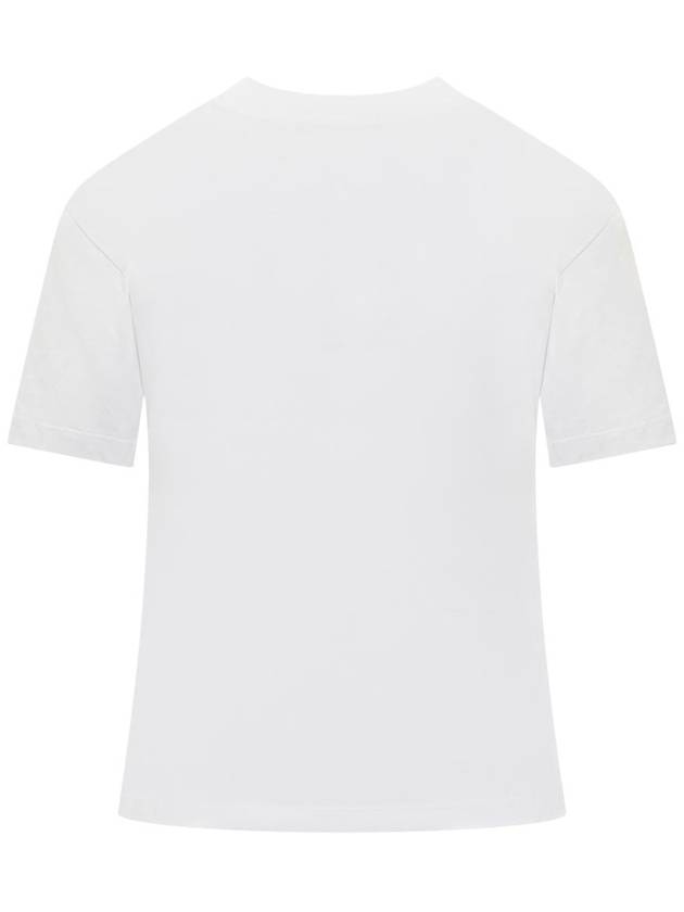 Rhinestone Logo Short Sleeve T-Shirt White - MSGM - BALAAN 3