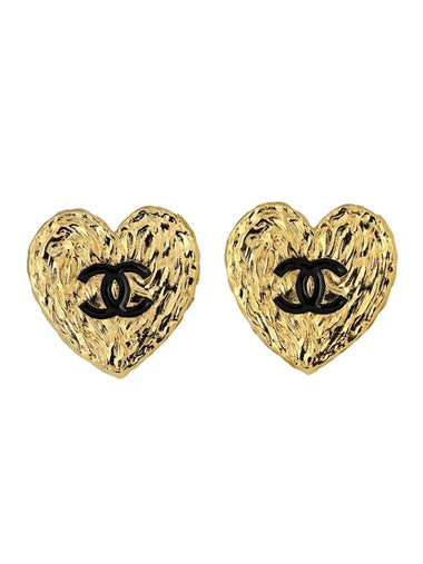 stud earrings metal gold black - CHANEL - BALAAN 1