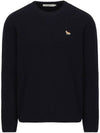 Men's Baby Fox Pullover Cotton Knit Top Navy - MAISON KITSUNE - BALAAN 3