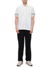 Men's RWB Stripe Cotton Polo Shirt White - THOM BROWNE - BALAAN 4