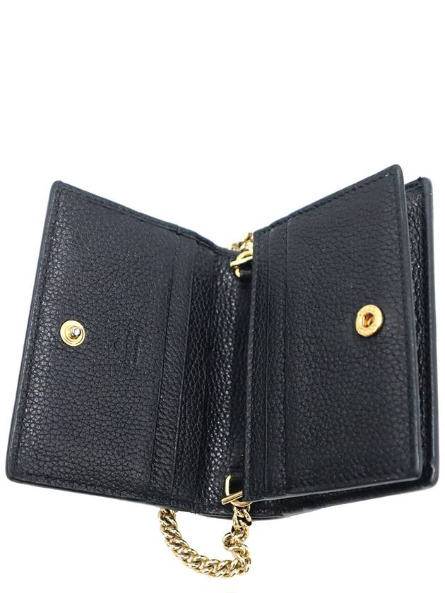 Gucci 570660 Black Leather Zumi Chain Card Case Half Wallet - GUCCI - BALAAN 6