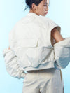 Sleeve Detouchable Reversible MA 1 Jacket Ivory - REAL ME ANOTHER ME - BALAAN 4