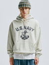 USN Heavyweight Hoodie Oatmeal - KND - BALAAN 1