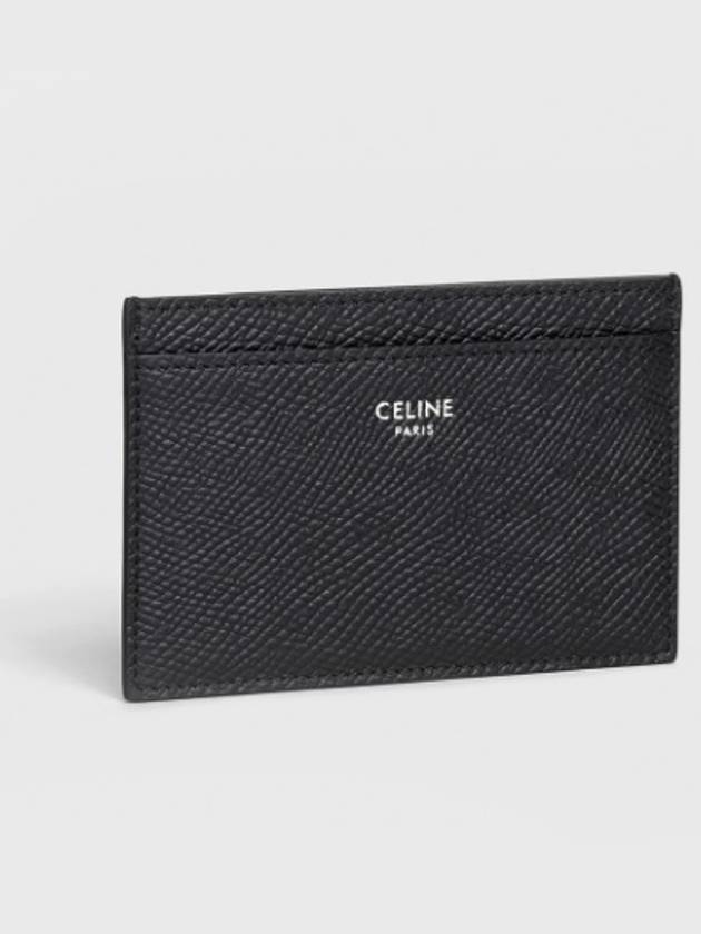 Logo Grain Card Wallet Black - CELINE - BALAAN 4