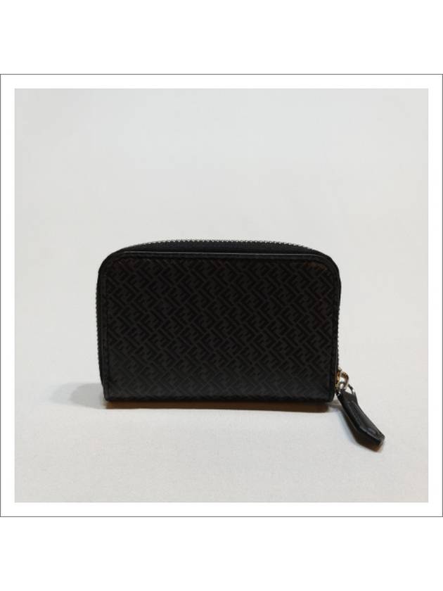 Micro FF Logo Zipper Coin Wallet Black - FENDI - BALAAN 2