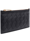 Intrecciato Zipper Long Card Wallet Black - BOTTEGA VENETA - BALAAN 4