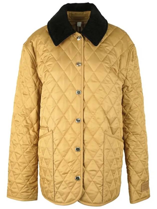 Corduroy Collar Diamond Quilted Jacket Brown - BURBERRY - BALAAN 2