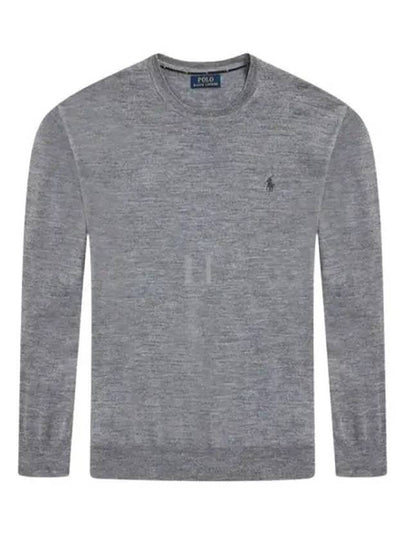 Logo Crew Neck Wool Knit Top Grey - POLO RALPH LAUREN - BALAAN 2