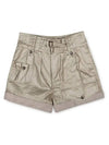 Women's Cargo High Waist Shorts Beige - SAINT LAURENT - BALAAN.