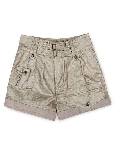 Women's Cargo High Waist Shorts Beige - SAINT LAURENT - BALAAN 2