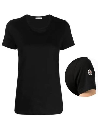 Cotton Logo Patch Short Sleeve T-Shirt Black - MONCLER - BALAAN 2