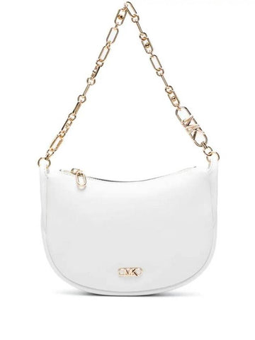 Logo-Decorated Leather Shoulder Bag White - MICHAEL KORS - BALAAN 1