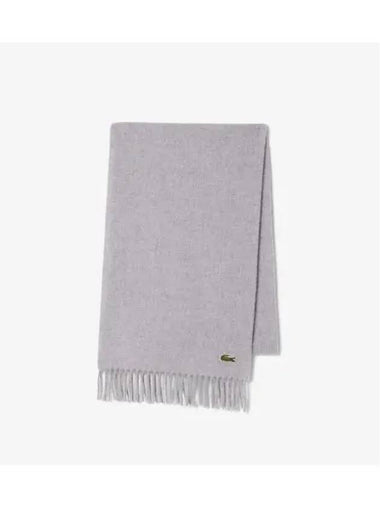 Wool cash blend basic muffler melange gray - LACOSTE - BALAAN 1