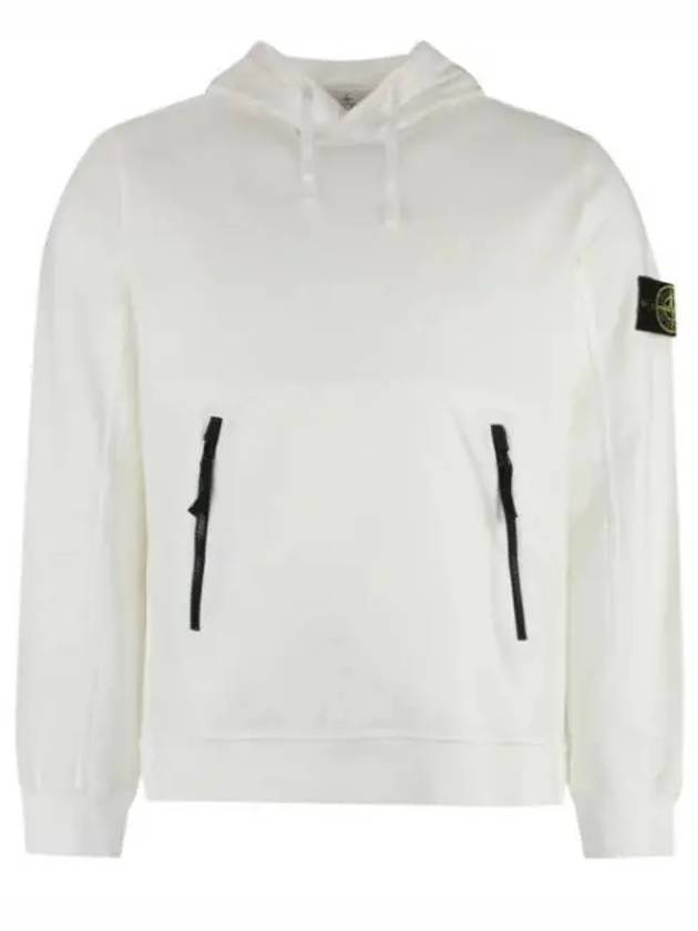 Cotton Wappen Patch Hoodie White - STONE ISLAND - BALAAN 2