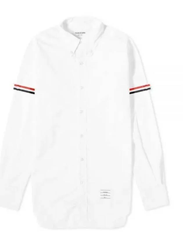 Men's Poplin Grosgrain Armband Classic Long Sleeve Shirt White - THOM BROWNE - BALAAN 2