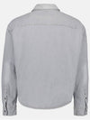 Embossed Logo Denim Long Sleeve Shirt Javel Grey - AMI - BALAAN 3