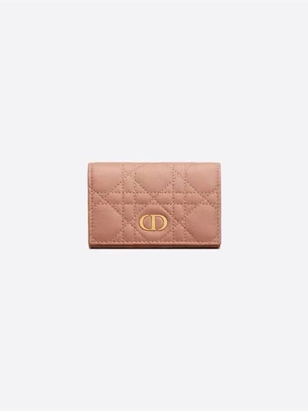 Caro XS Supple Cannage Calfskin Card Wallet Rose Des Vents - DIOR - BALAAN 6