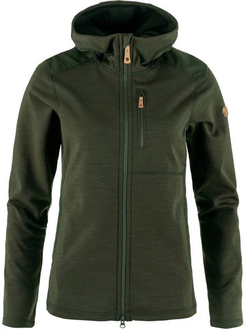 Women's Keb Fleece Hoodie Deep Forest - FJALL RAVEN - BALAAN 1