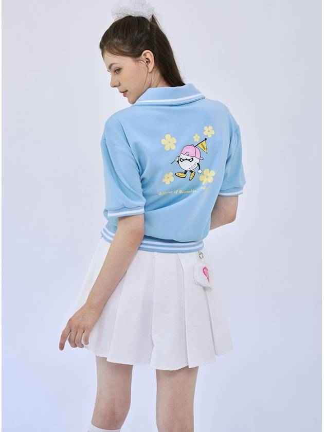 Stairball Flower Collar Half Pullover Sky Blue - GOXO - BALAAN 1