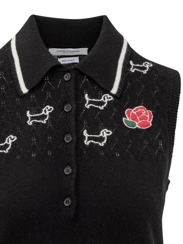 Thom Browne Polo Shirt With Pink And Hector Logo - THOM BROWNE - BALAAN 3