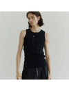 Square Neck Knit Sleeveless Black - NOIRER - BALAAN 1