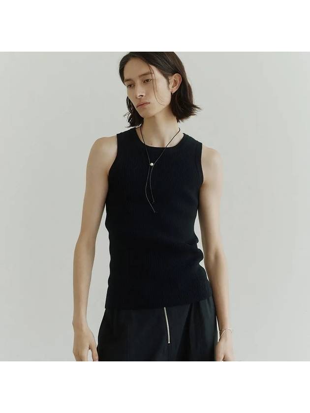 Square Neck Knit Sleeveless Black - NOIRER - BALAAN 2