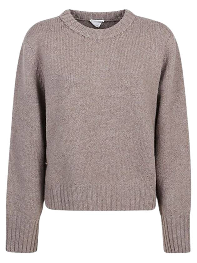 Metal Note Button Wool Knit Top Grey - BOTTEGA VENETA - BALAAN 2