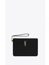 Matelasse Monogram Logo Strap Clutch Bag Black - SAINT LAURENT - BALAAN 2