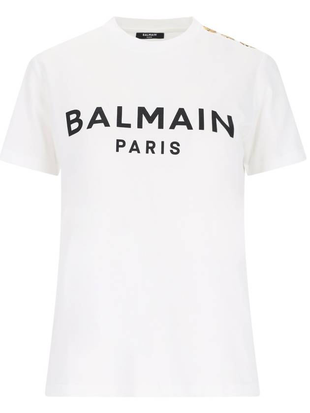 Logo Crew Neck Short Sleeve T-Shirt White - BALMAIN - BALAAN 2