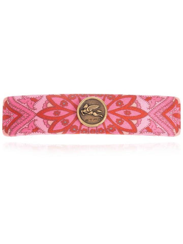 Etro Hair Clip With Logo-shaped Applique, Women's, Pink - ETRO - BALAAN 1