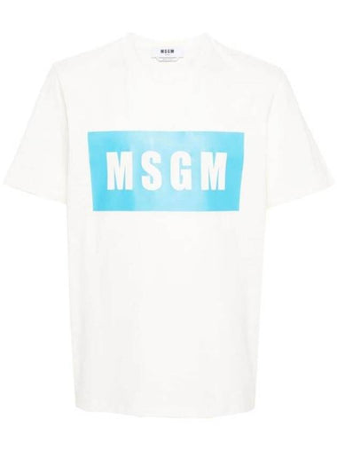 Box Logo Cotton Short Sleeved T-shirt White - MSGM - BALAAN 1