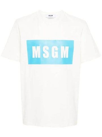 Box Logo Cotton Short Sleeved T-shirt White - MSGM - BALAAN 1