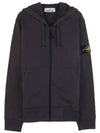 Wappen Patch Cotton Fleece Zip Up Hoodie Charcoal - STONE ISLAND - BALAAN 1