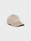 Embroidered Logo Cotton Ball Cap British Beige - CELINE - BALAAN.