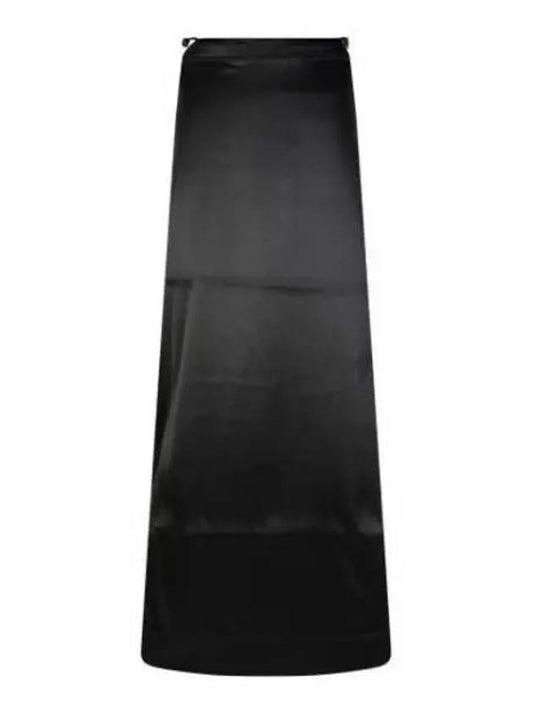 Double Satin Maxi H-Line Skirt Black - GANNI - BALAAN 2