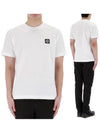 Logo Patch Short Sleeves T-Shirt White - STONE ISLAND - BALAAN 2