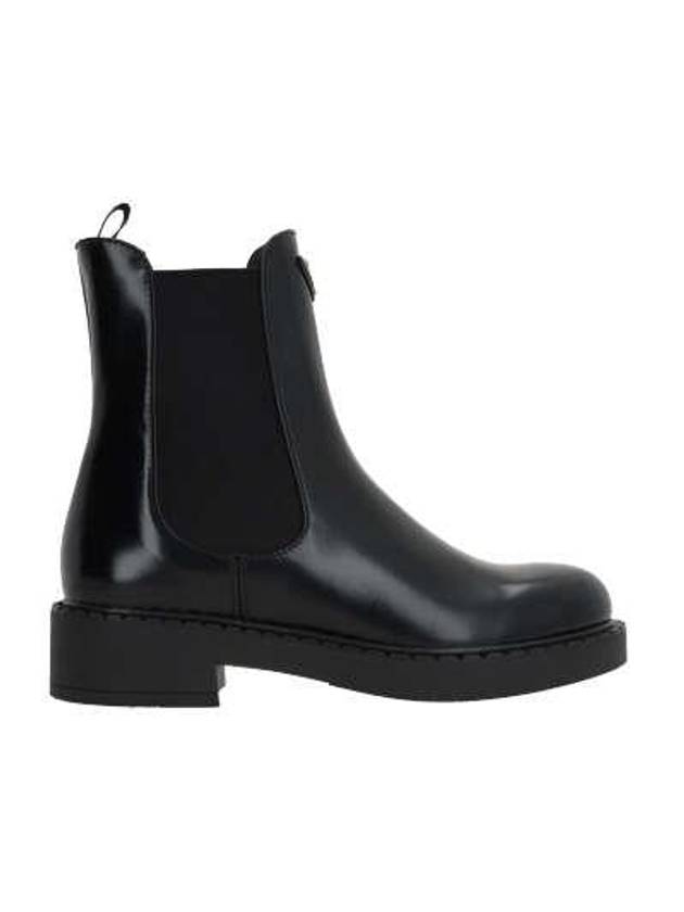 Brushed Calfskin Leather Chelsea Boots Black - PRADA - BALAAN 5