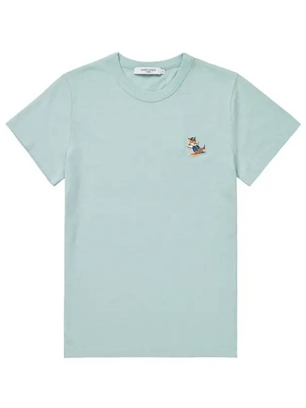 Dressed Fox Patch Short Sleeve T-Shirt Blue - MAISON KITSUNE - BALAAN 3