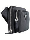 Triangular logo cross bag black - PRADA - BALAAN 4