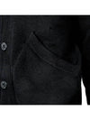 Wappen V Neck Cotton Knit Cardigan Black - STONE ISLAND - BALAAN 9