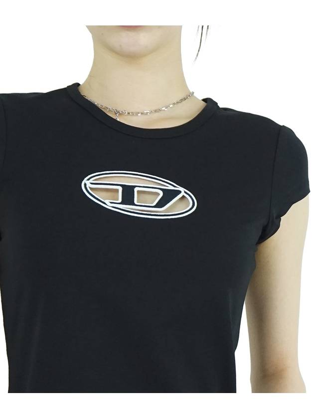 T Angie Peekaboo Logo Short Sleeve T-Shirt Black - DIESEL - BALAAN 9