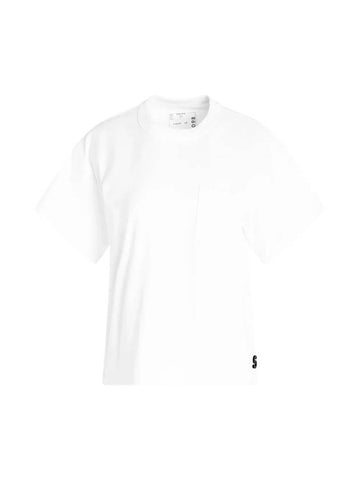 Cotton Jersey Short Sleeve T-Shirt White - SACAI - BALAAN 1