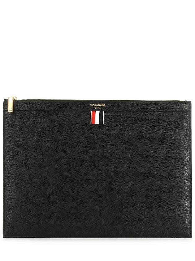 Medium Document Holder Clutch Bag Black - THOM BROWNE - BALAAN 2